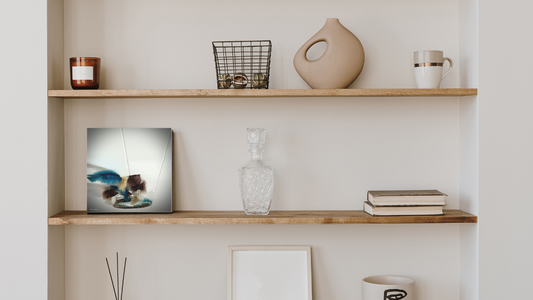 Dreamcatcher Acrylic Print — Chocolate Brown & Teal Boho Wall Art (French Cleat Hanging)