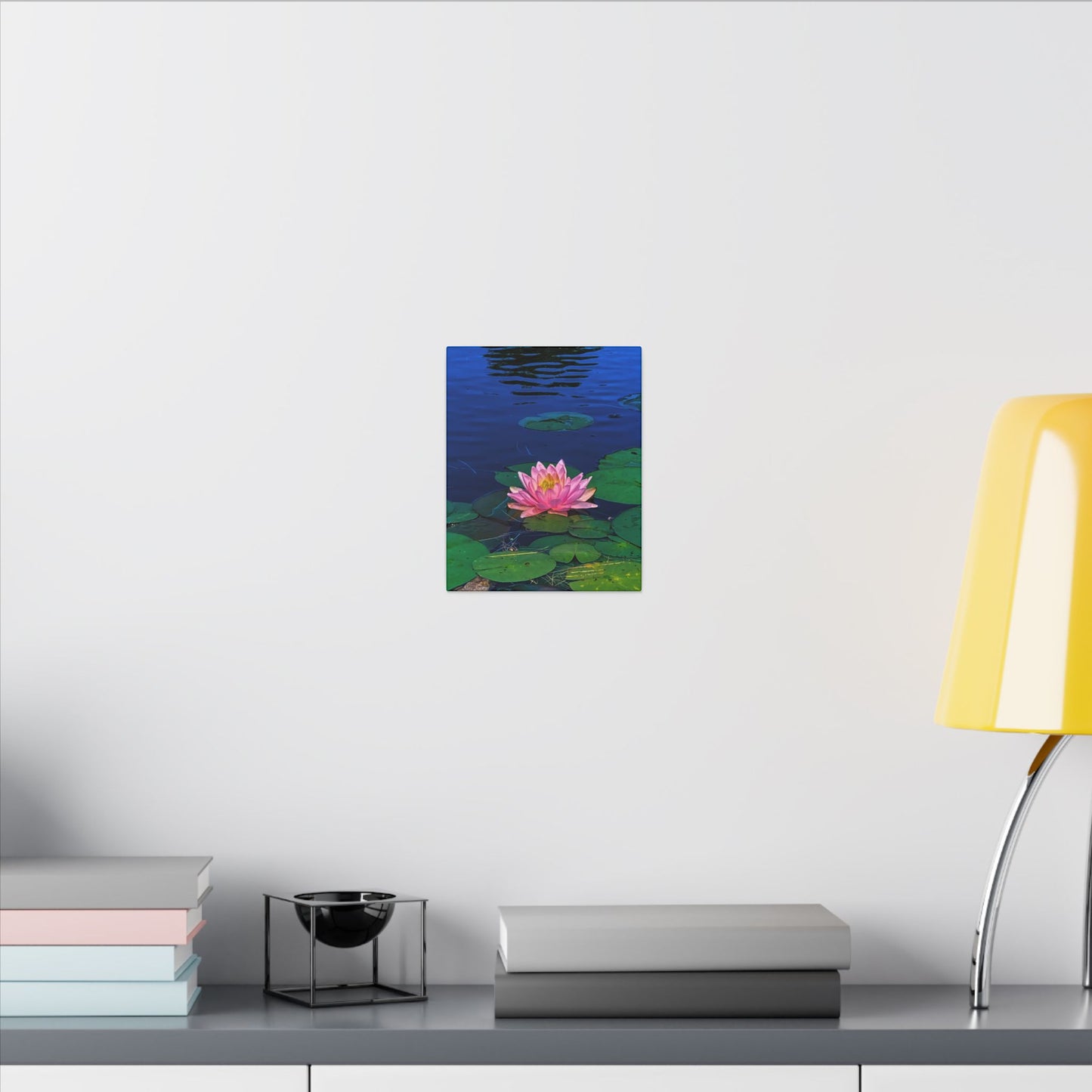 Water Lily Canvas Print — Pink Lotus Pond Wall Art (Matte Stretched)