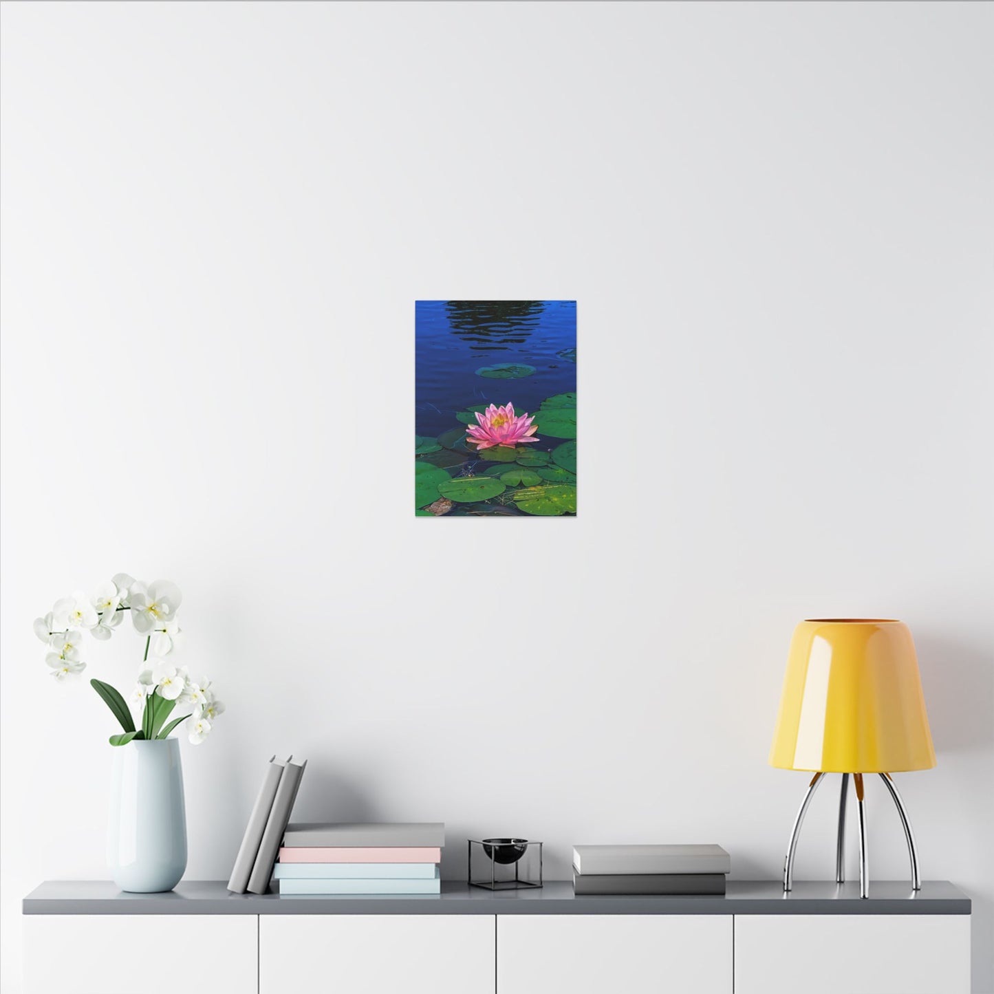 Water Lily Canvas Print — Pink Lotus Pond Wall Art (Matte Stretched)