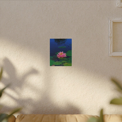 Water Lily Canvas Print — Pink Lotus Pond Wall Art (Matte Stretched)