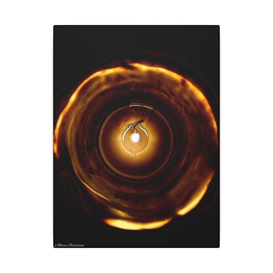 Candle Flame Dark Night Matte Canvas Wall Art — (Stretched Canvas)