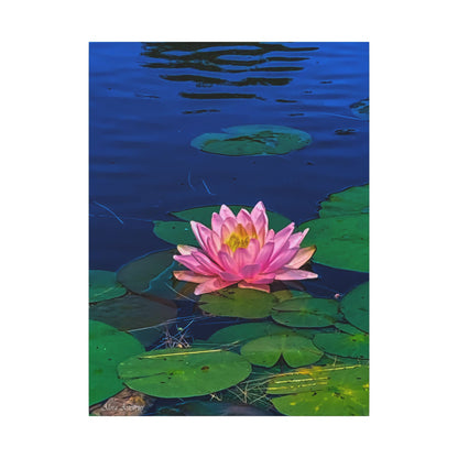 Water Lily Canvas Print — Pink Lotus Pond Wall Art (Matte Stretched)