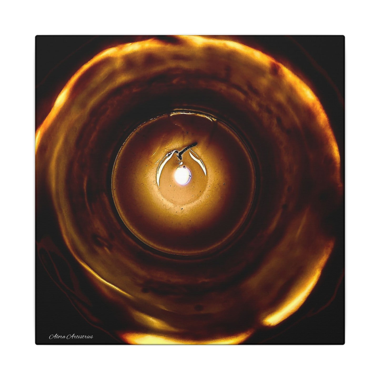 Candle Flame Dark Night Matte Canvas Wall Art — (Stretched Canvas)