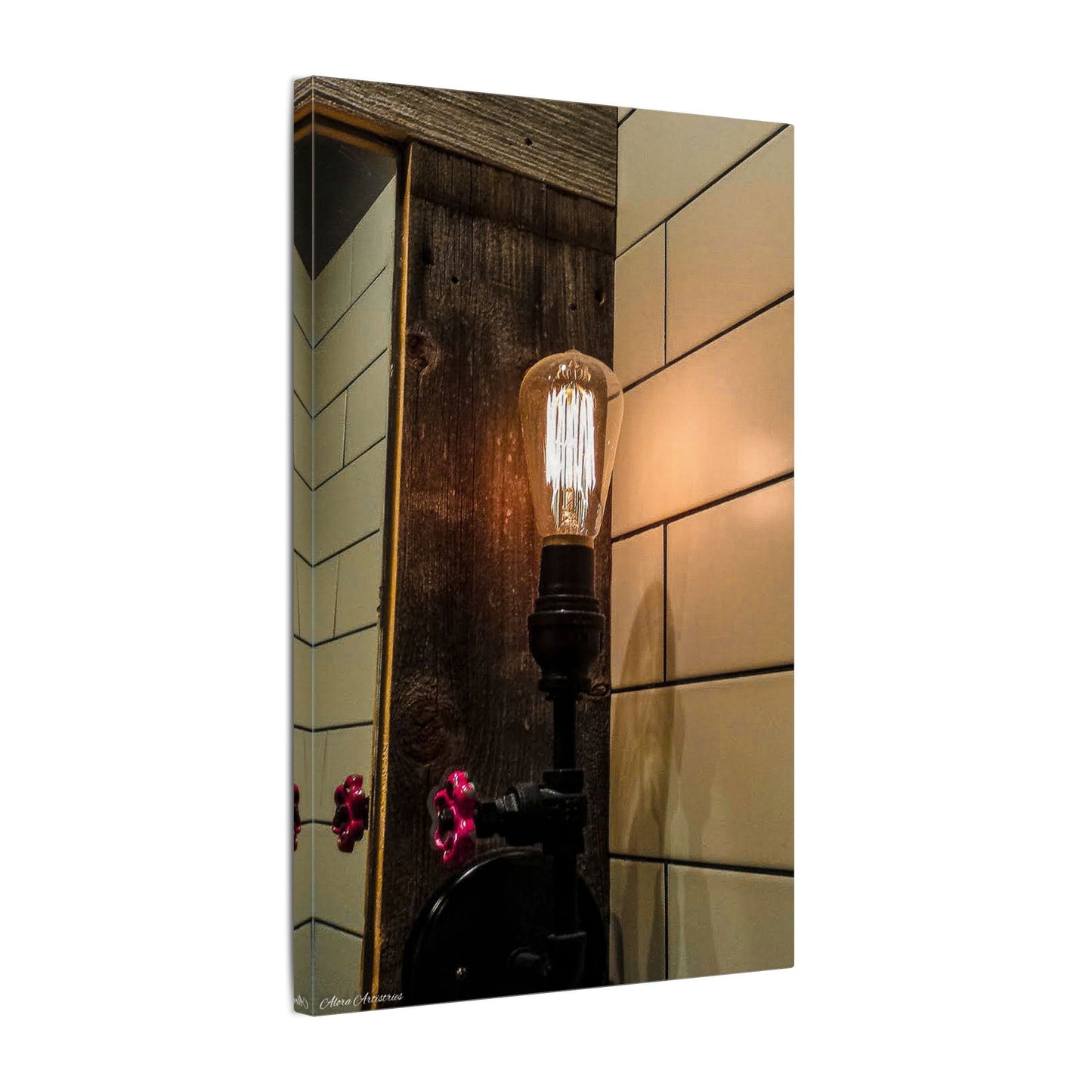 Vintage Gas Station Incandescent Light Matte Canvas Wall Art