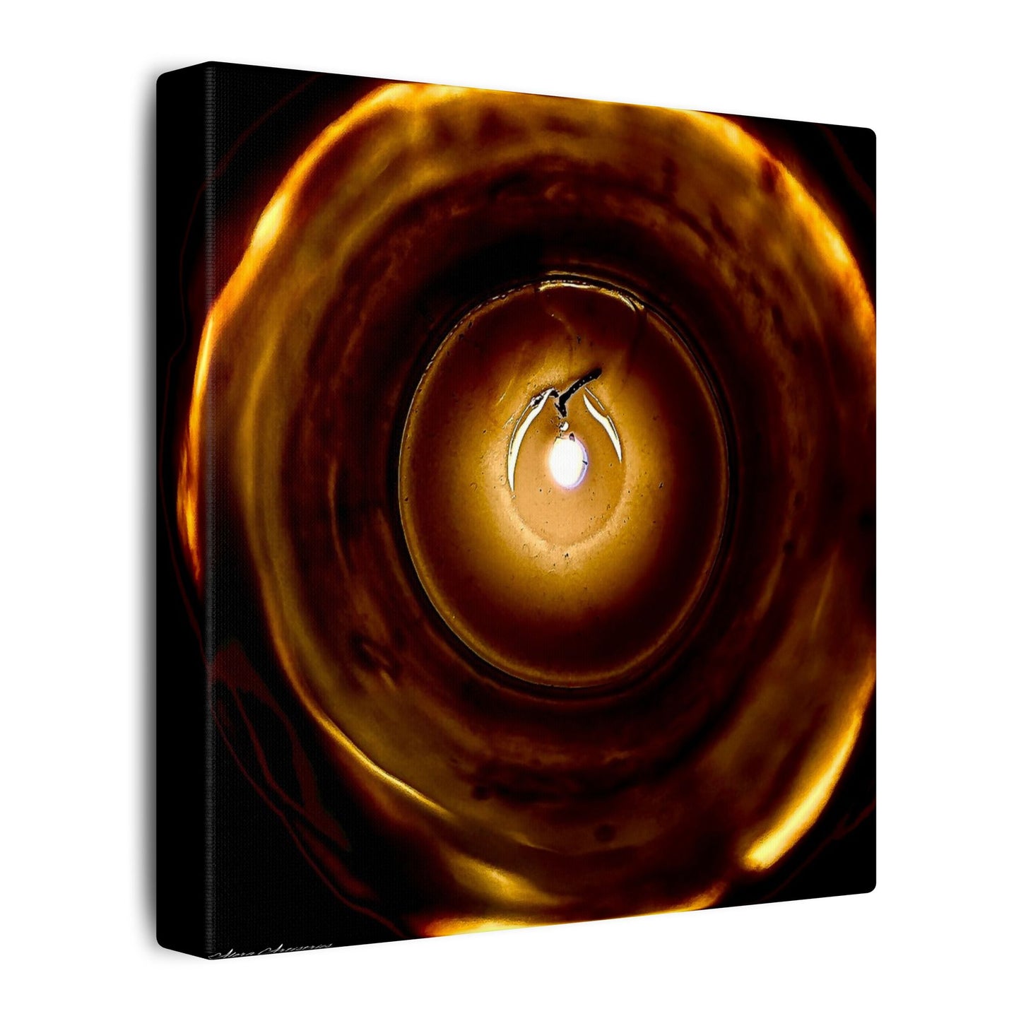 Candle Flame Dark Night Matte Canvas Wall Art — (Stretched Canvas)