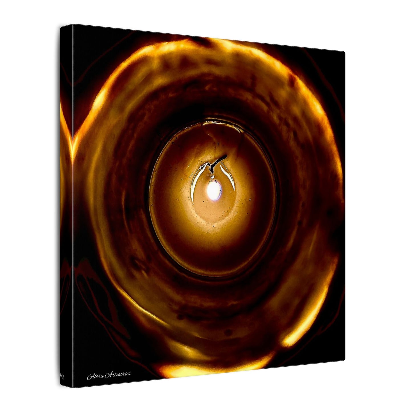 Candle Flame Dark Night Matte Canvas Wall Art — (Stretched Canvas)