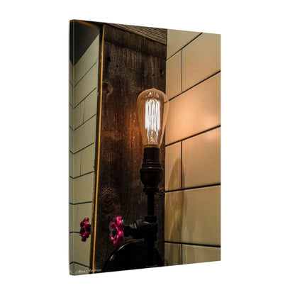 Vintage Gas Station Incandescent Light Matte Canvas Wall Art