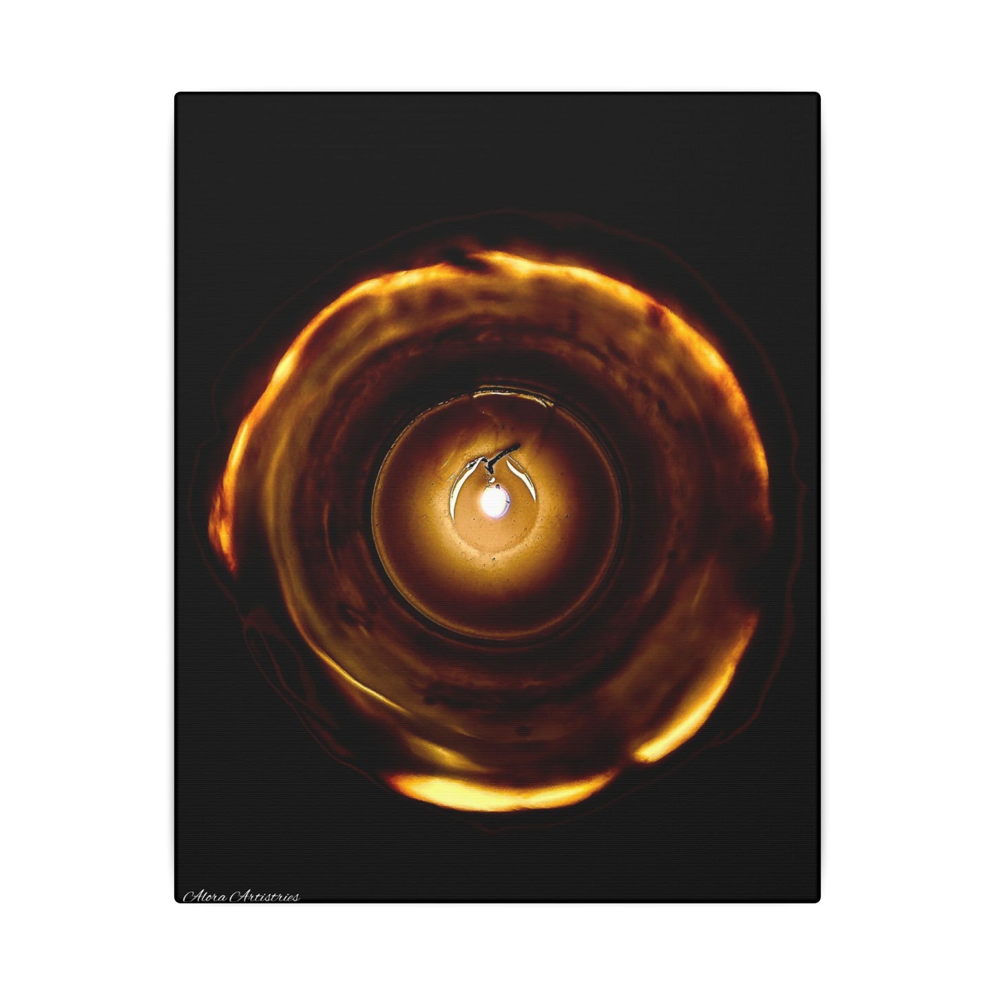 Candle Flame Dark Night Matte Canvas Wall Art — (Stretched Canvas)