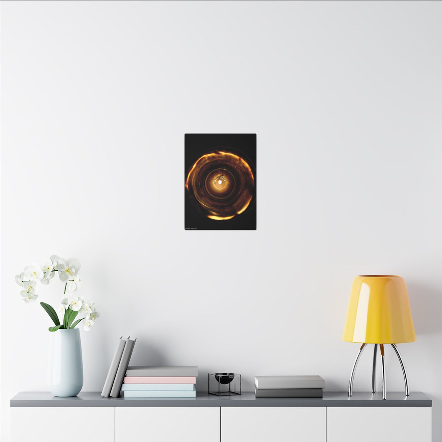 Candle Flame Dark Night Matte Canvas Wall Art — (Stretched Canvas)
