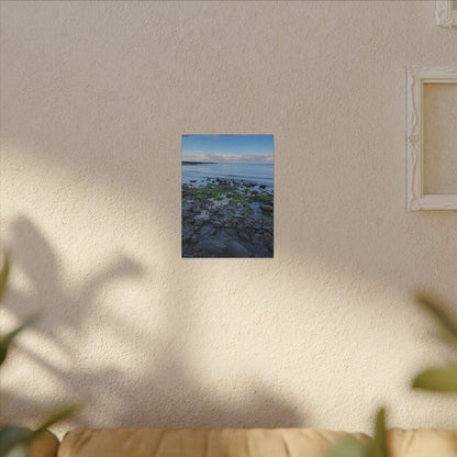 Coastal Rock Beach Matte Canvas Print — Serene Ocean Wall Art