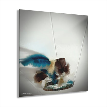 Dreamcatcher Acrylic Print — Chocolate Brown & Teal Boho Wall Art (French Cleat Hanging)