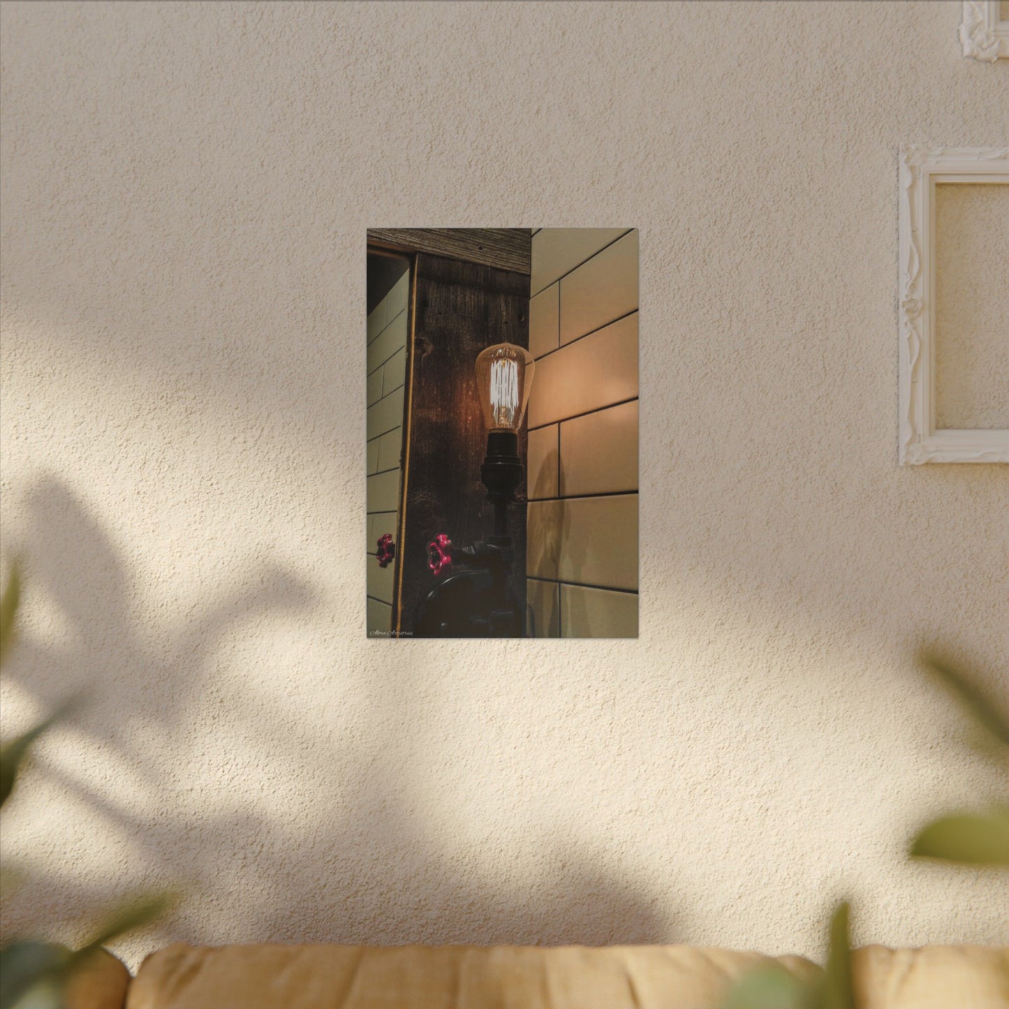 Vintage Gas Station Incandescent Light Matte Canvas Wall Art