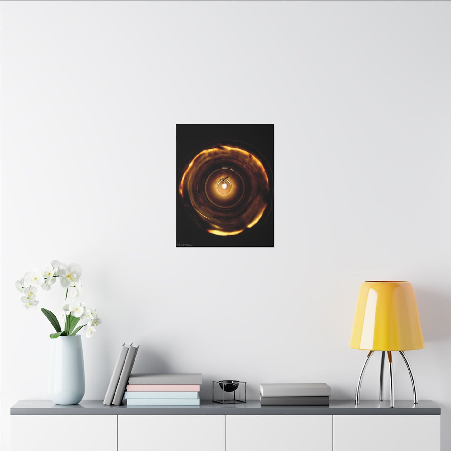 Candle Flame Dark Night Matte Canvas Wall Art — (Stretched Canvas)
