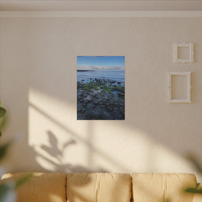 Coastal Rock Beach Matte Canvas Print — Serene Ocean Wall Art