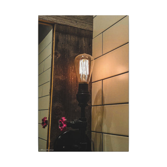 Vintage Gas Station Incandescent Light Matte Canvas Wall Art