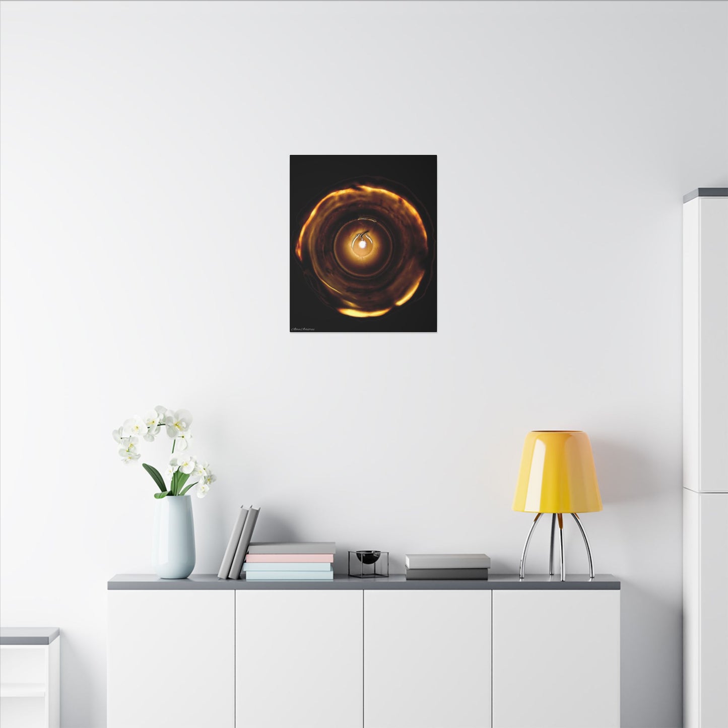 Candle Flame Dark Night Matte Canvas Wall Art — (Stretched Canvas)