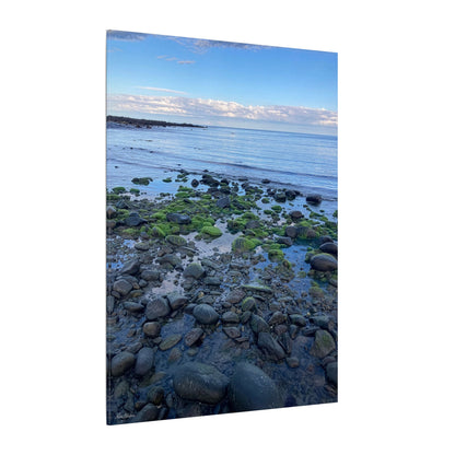 Coastal Rock Beach Matte Canvas Print — Serene Ocean Wall Art