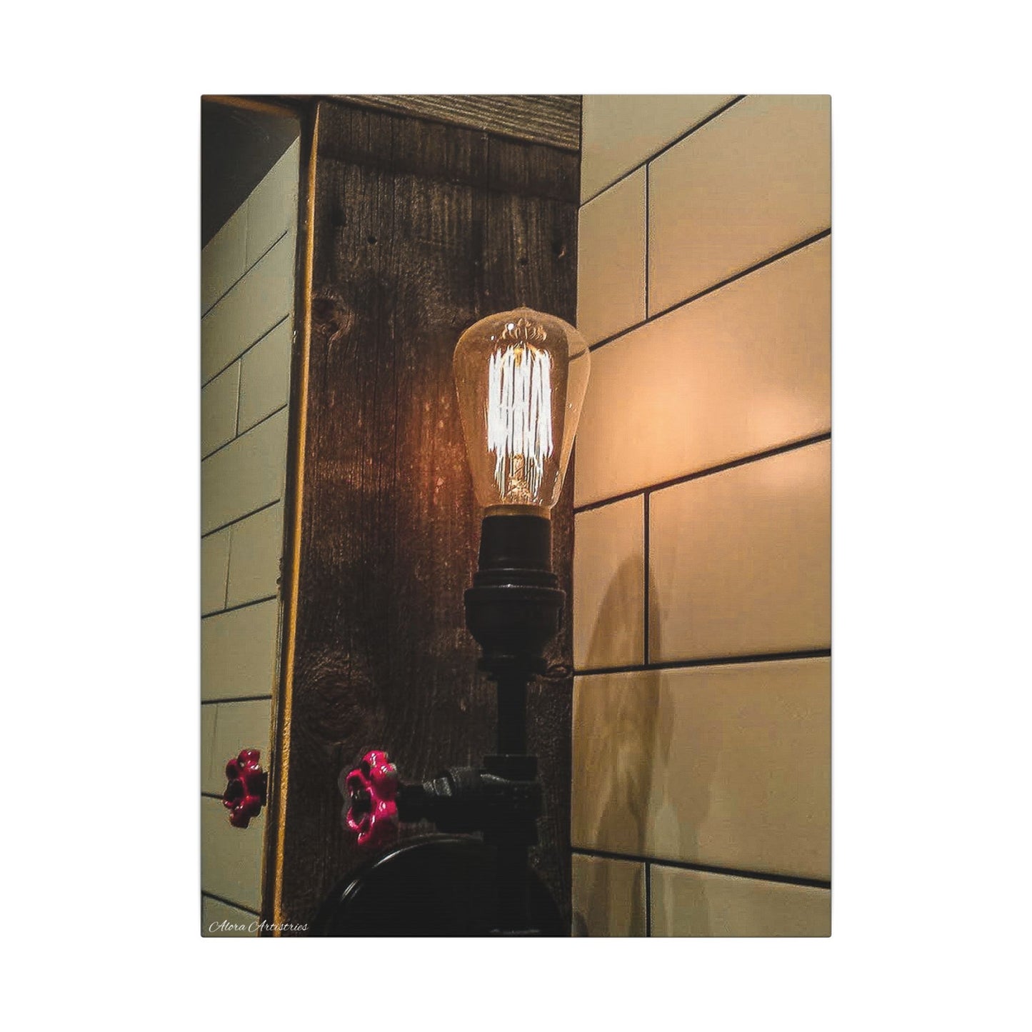 Vintage Gas Station Incandescent Light Matte Canvas Wall Art