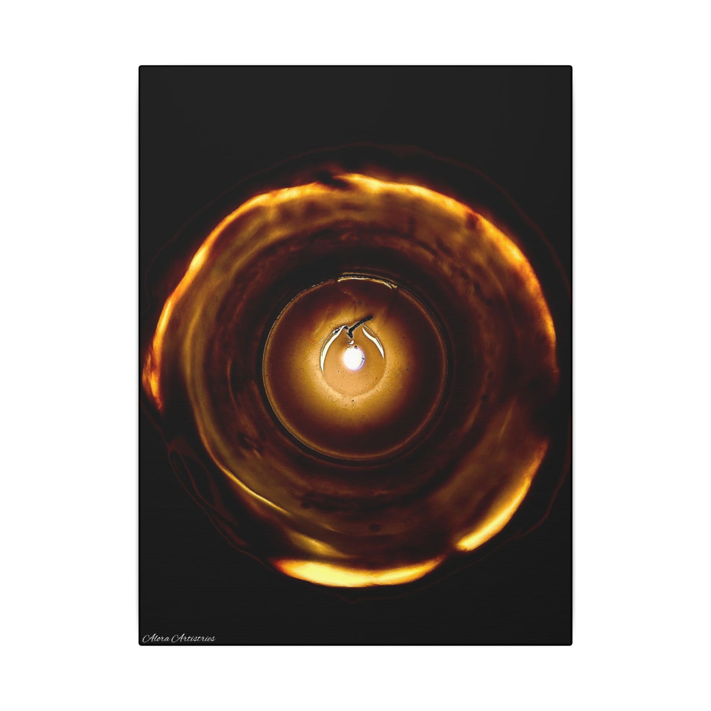 Candle Flame Dark Night Matte Canvas Wall Art — (Stretched Canvas)