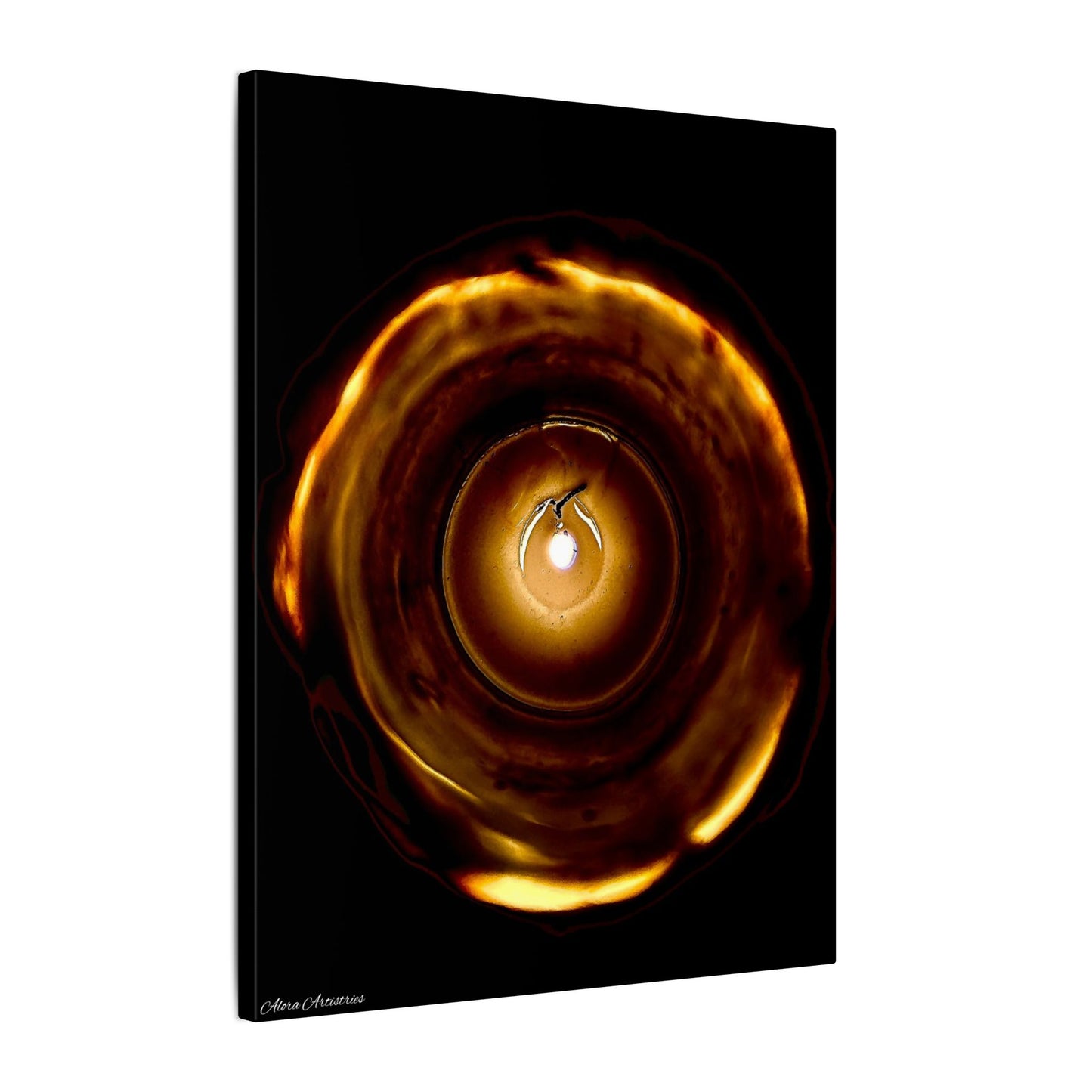 Candle Flame Dark Night Matte Canvas Wall Art — (Stretched Canvas)