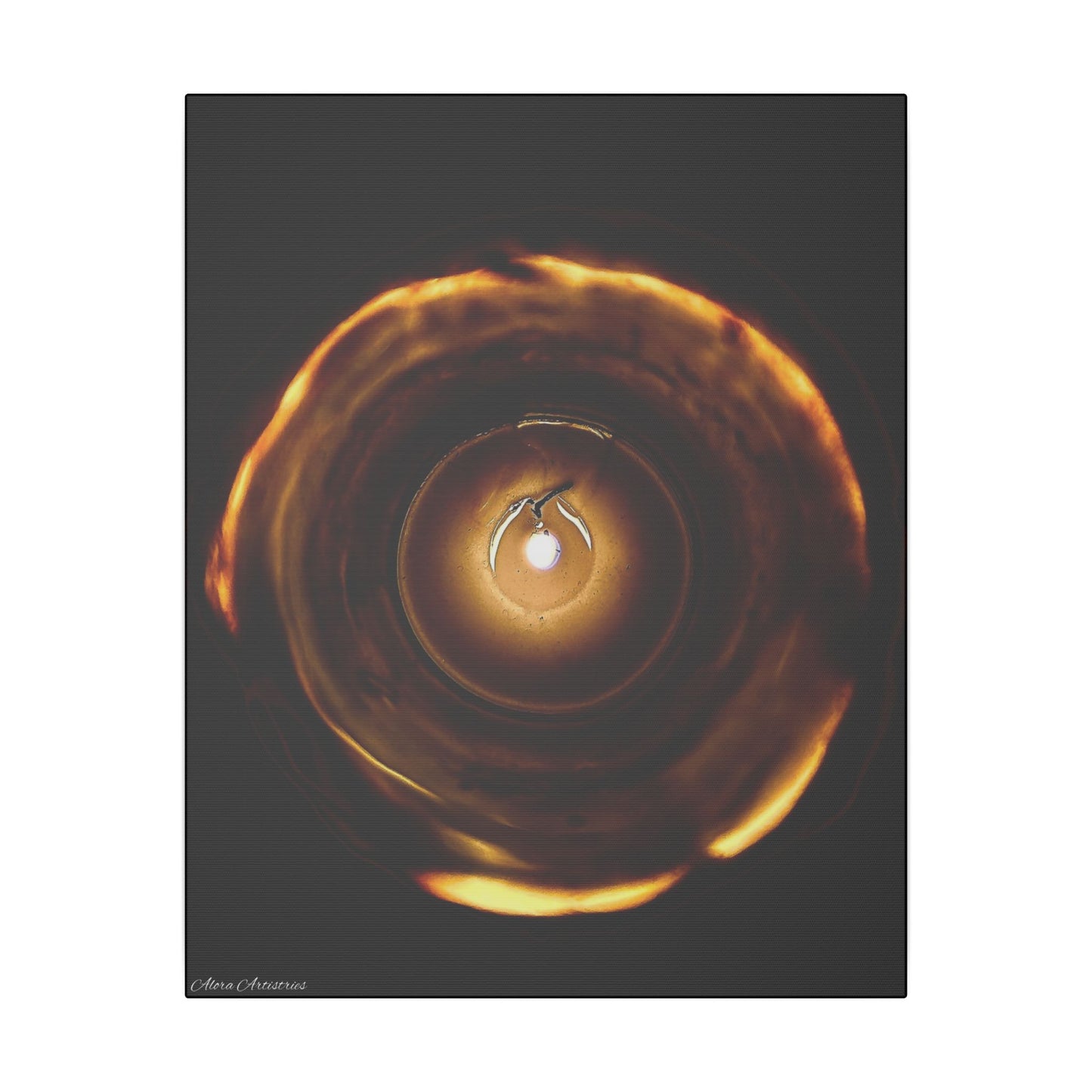 Candle Flame Dark Night Matte Canvas Wall Art — (Stretched Canvas)