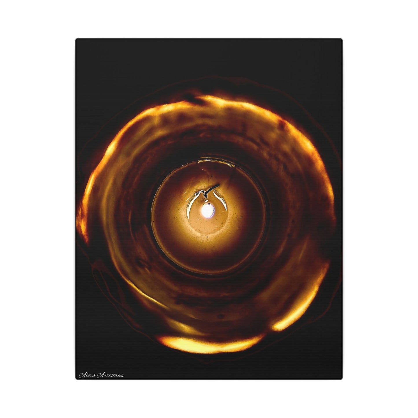 Candle Flame Dark Night Matte Canvas Wall Art — (Stretched Canvas)