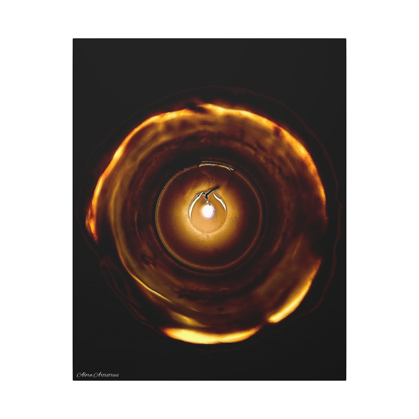 Candle Flame Dark Night Matte Canvas Wall Art — (Stretched Canvas)