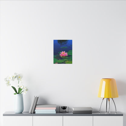 Water Lily Canvas Print — Pink Lotus Pond Wall Art (Matte Stretched)