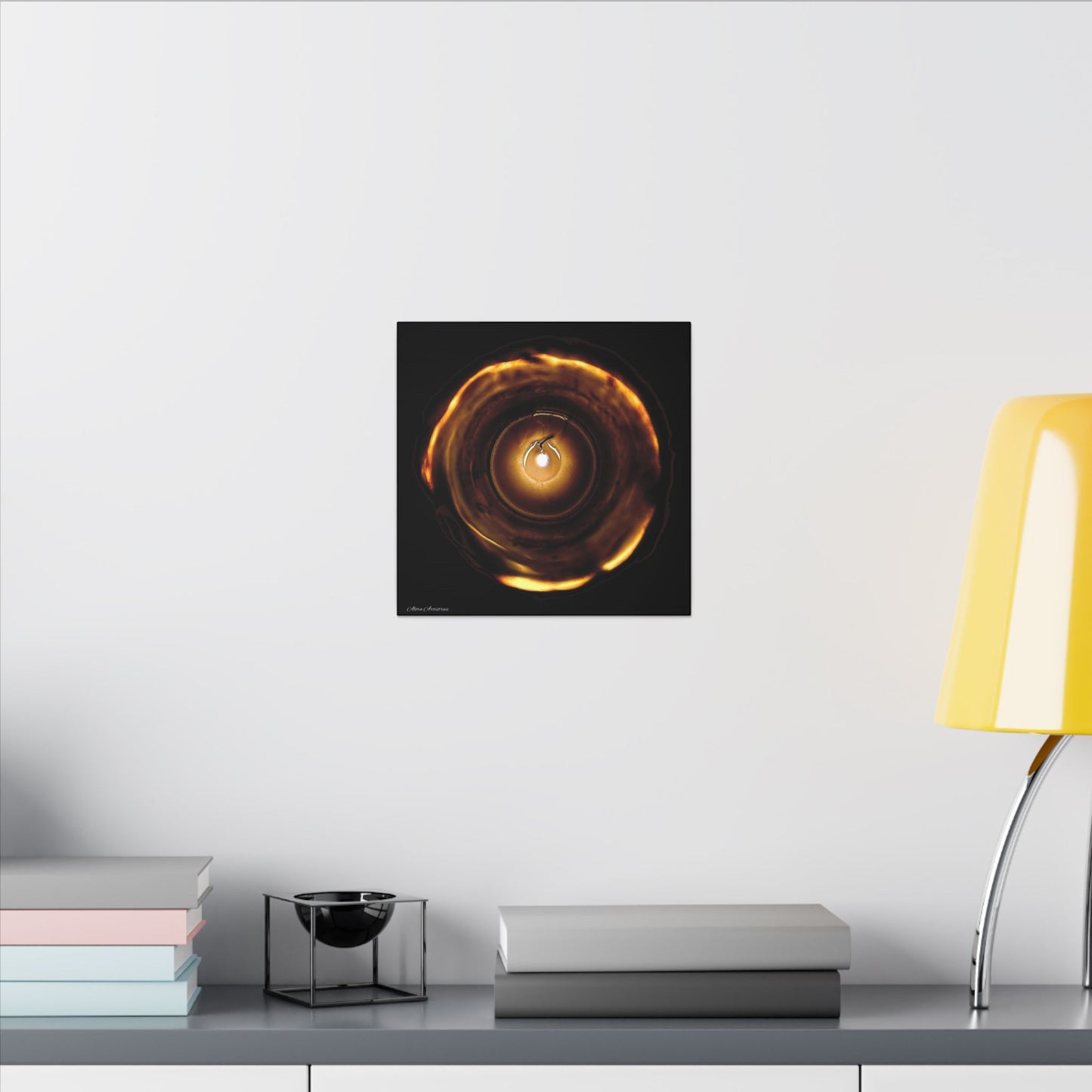 Candle Flame Dark Night Matte Canvas Wall Art — (Stretched Canvas)