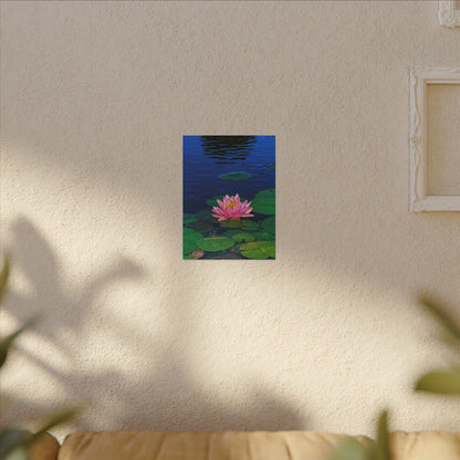 Water Lily Canvas Print — Pink Lotus Pond Wall Art (Matte Stretched)